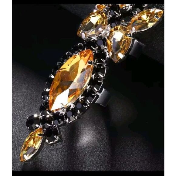 Lot Of 5 Belly Dance Bohemian Full Finger Pointy Rings - Picture 2 of 3